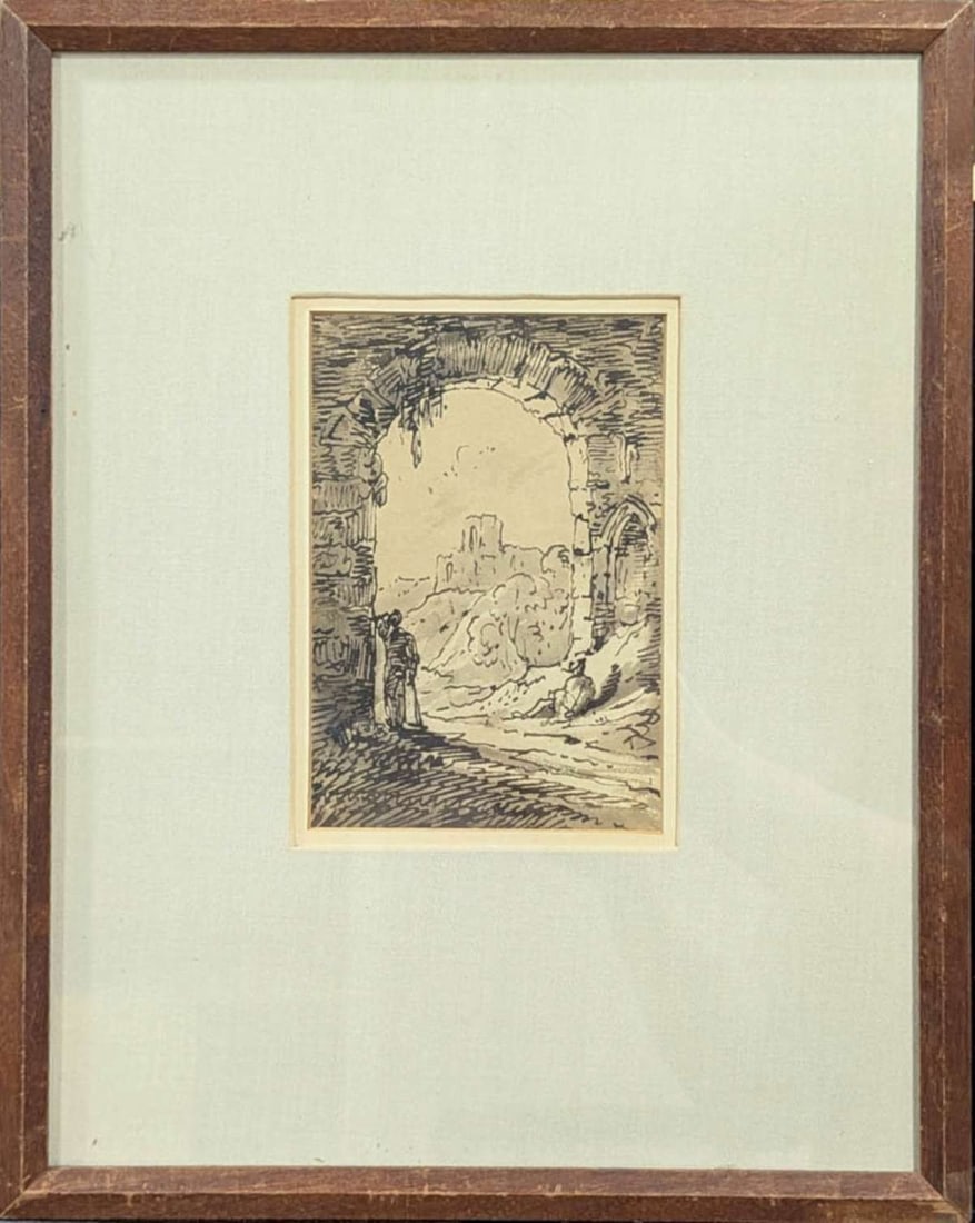 original antique framed ruin drawing (1 of 6)