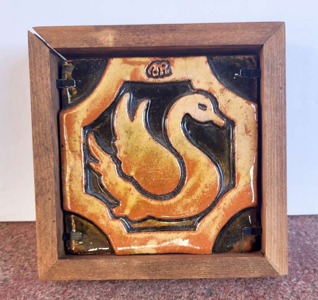 vintage or antique framed bird tile (1 of 8)