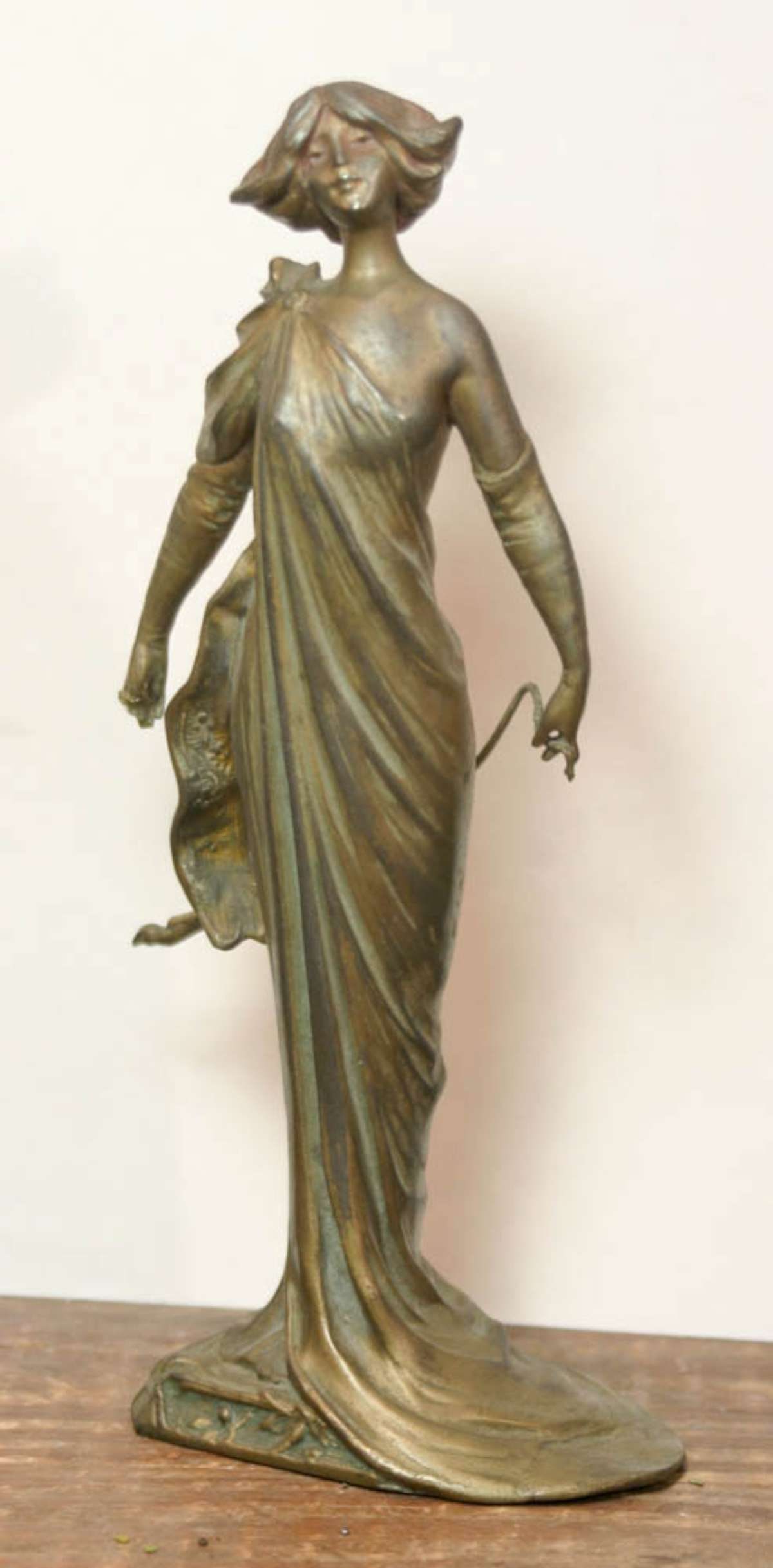 antique French bronze lady statue attr. Aillot (1 of 10)