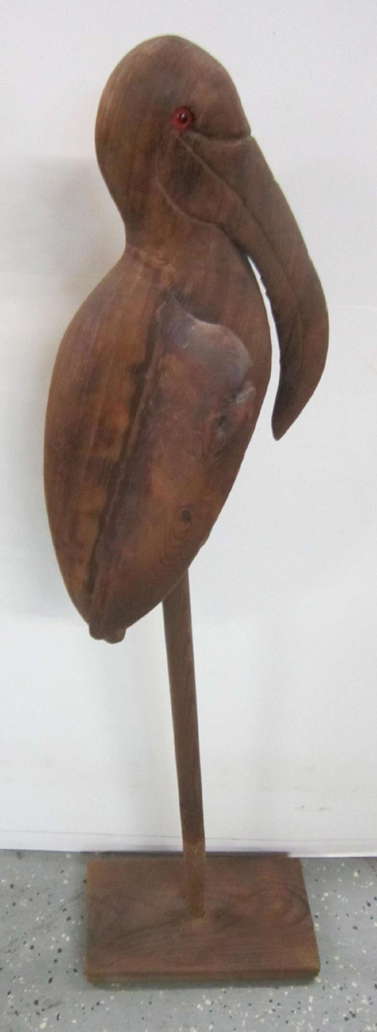 tall vintage MCM carved bird sculpture (1 of 7)