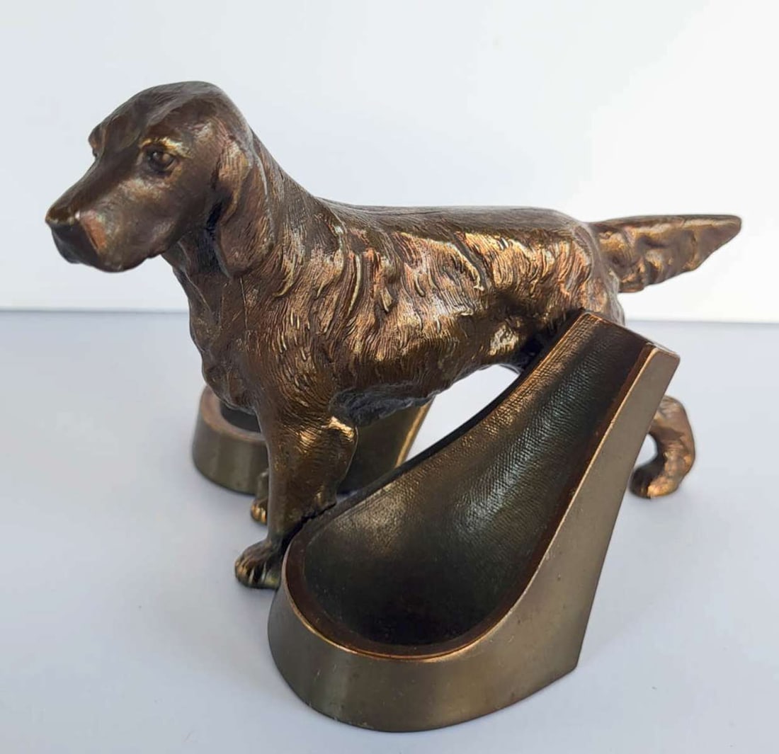 antique bronze dog pipe holder (1 of 7)