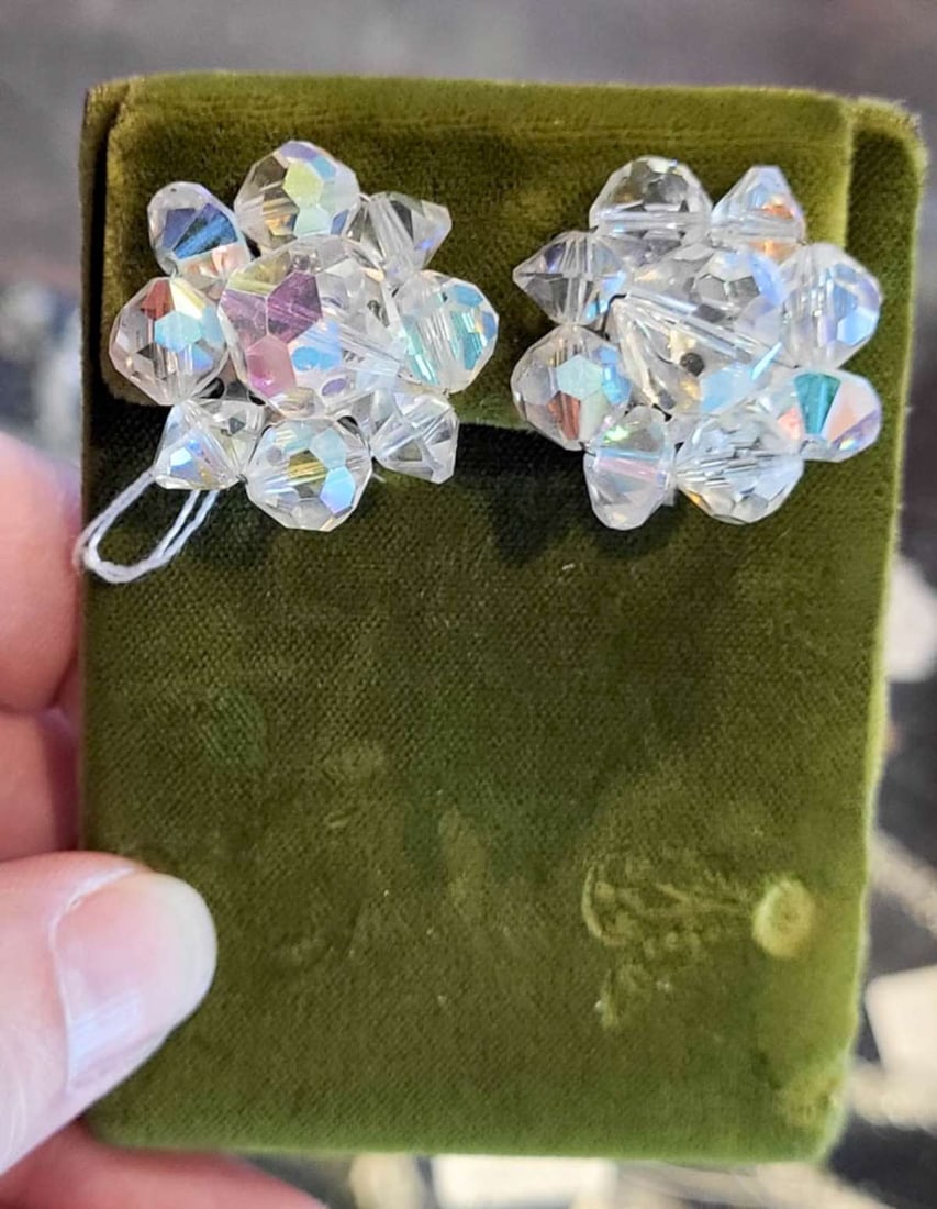 antique estate jewelry: rhinestone earrings (1 of 5)