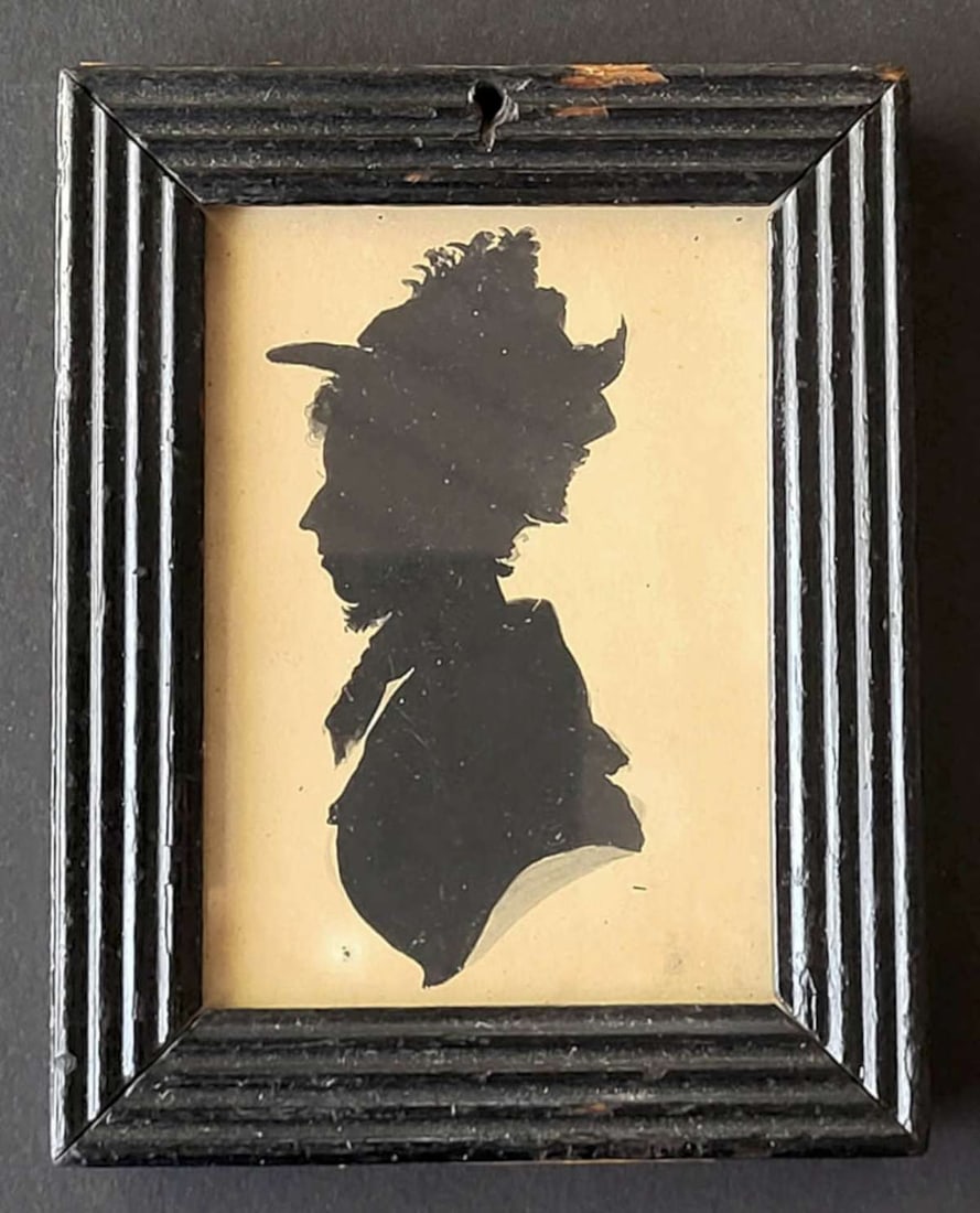 1800s framed silhouette of a woman (1 of 6)