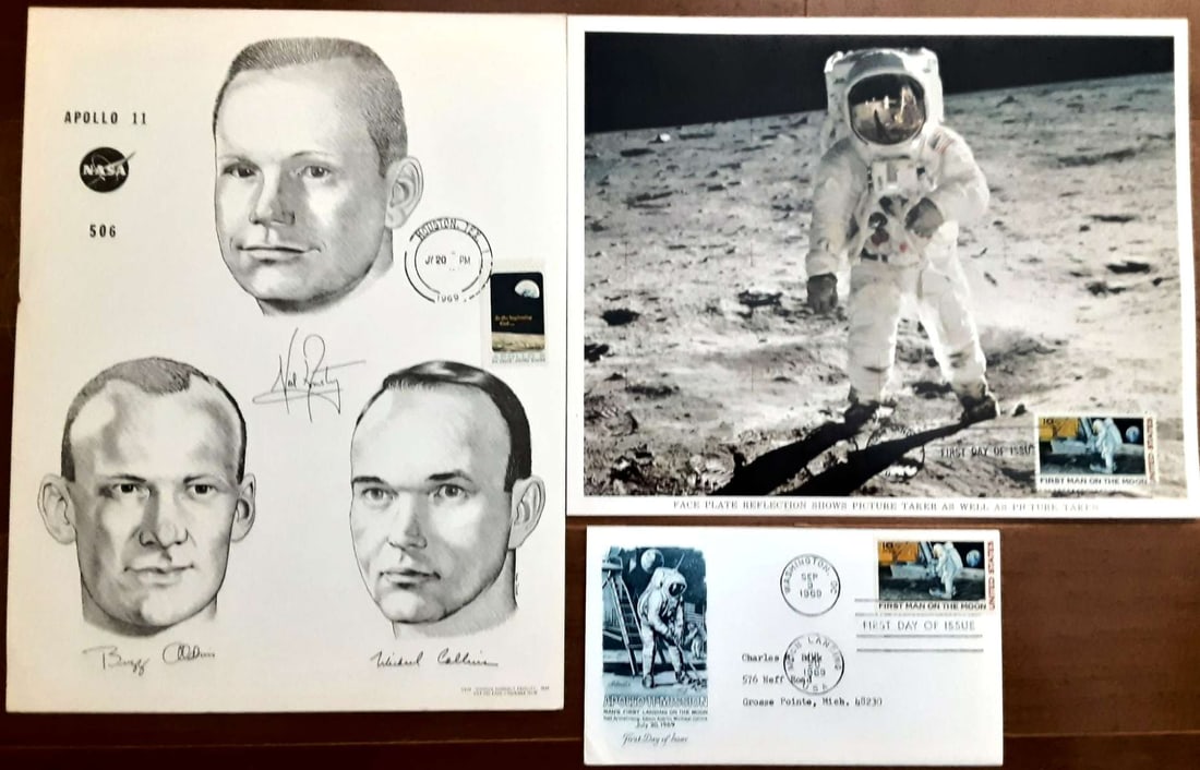 space 1969 Apollo 11 poster, photo and FDC (1 of 8)