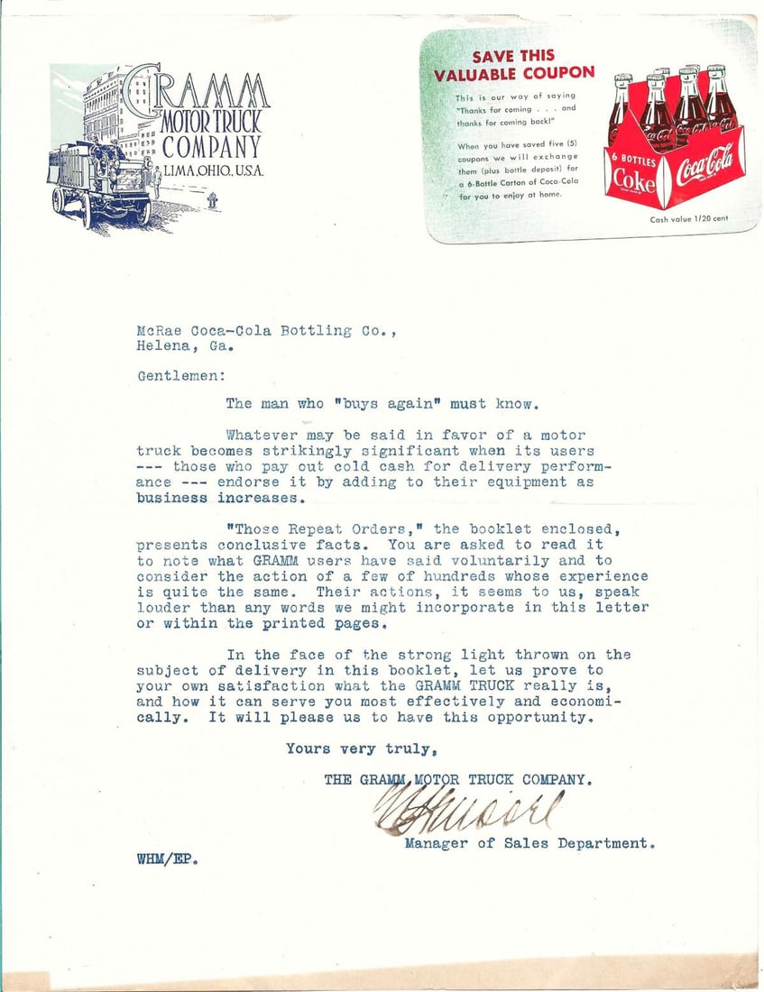 1912 Coca Cola delivery by Gramm motor trucks (1 of 1)
