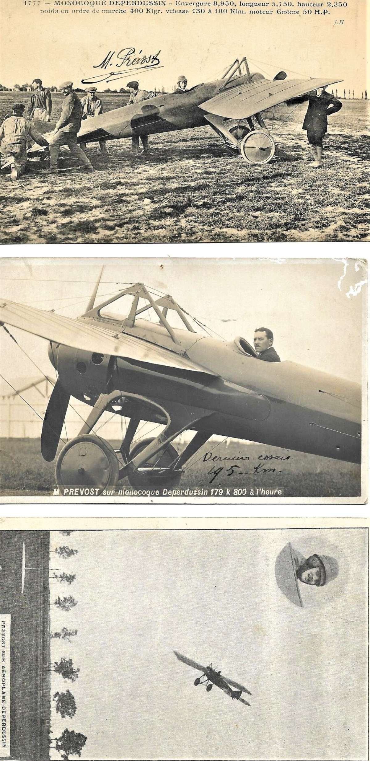 three 1913 aviation postcards world speed record SIGNED rare (1 of 5)