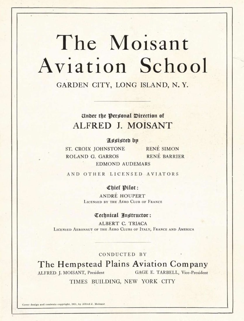 1912 Moisant aviation school catalog (1 of 8)