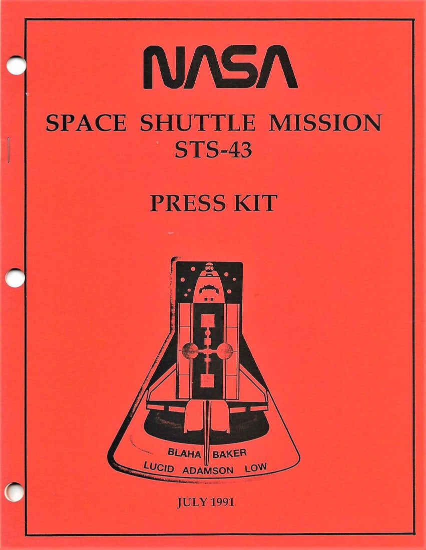 space shuttle mission STS-43 press kit NASA (1 of 3)