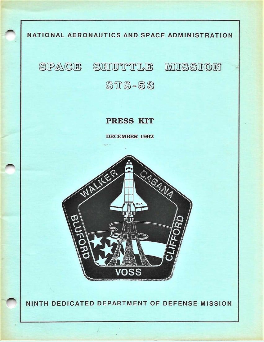 space shuttle mission STS-53 press kit NASA (1 of 3)