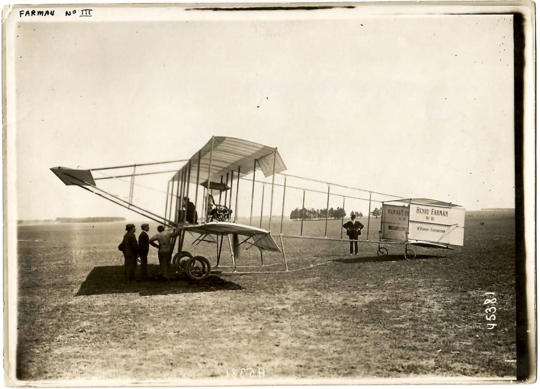 1910 antique aviation photograph of H. Farman (1 of 2)