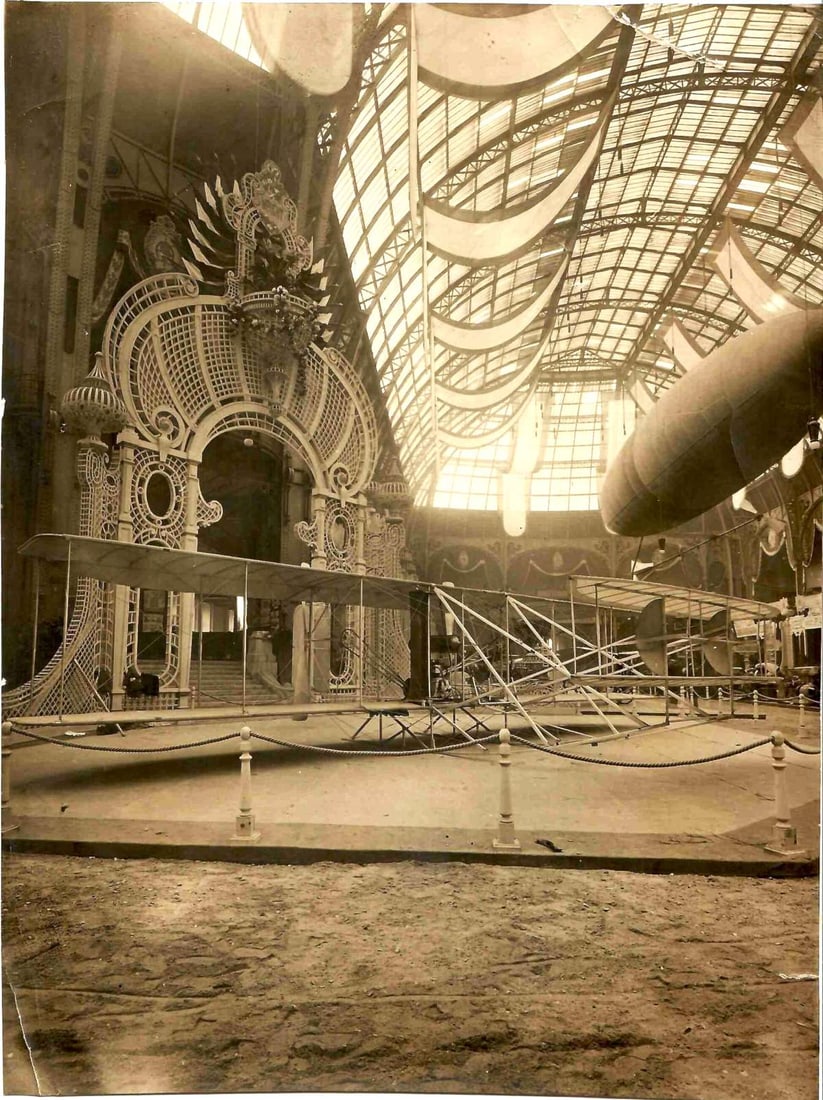 1908 antique sepia photograph of Wright Brothers' airplane rare (1 of 2)