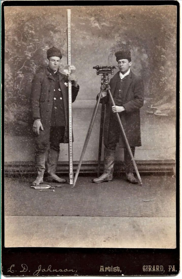 antique CDV photograph of surveyors equipment (1 of 2)