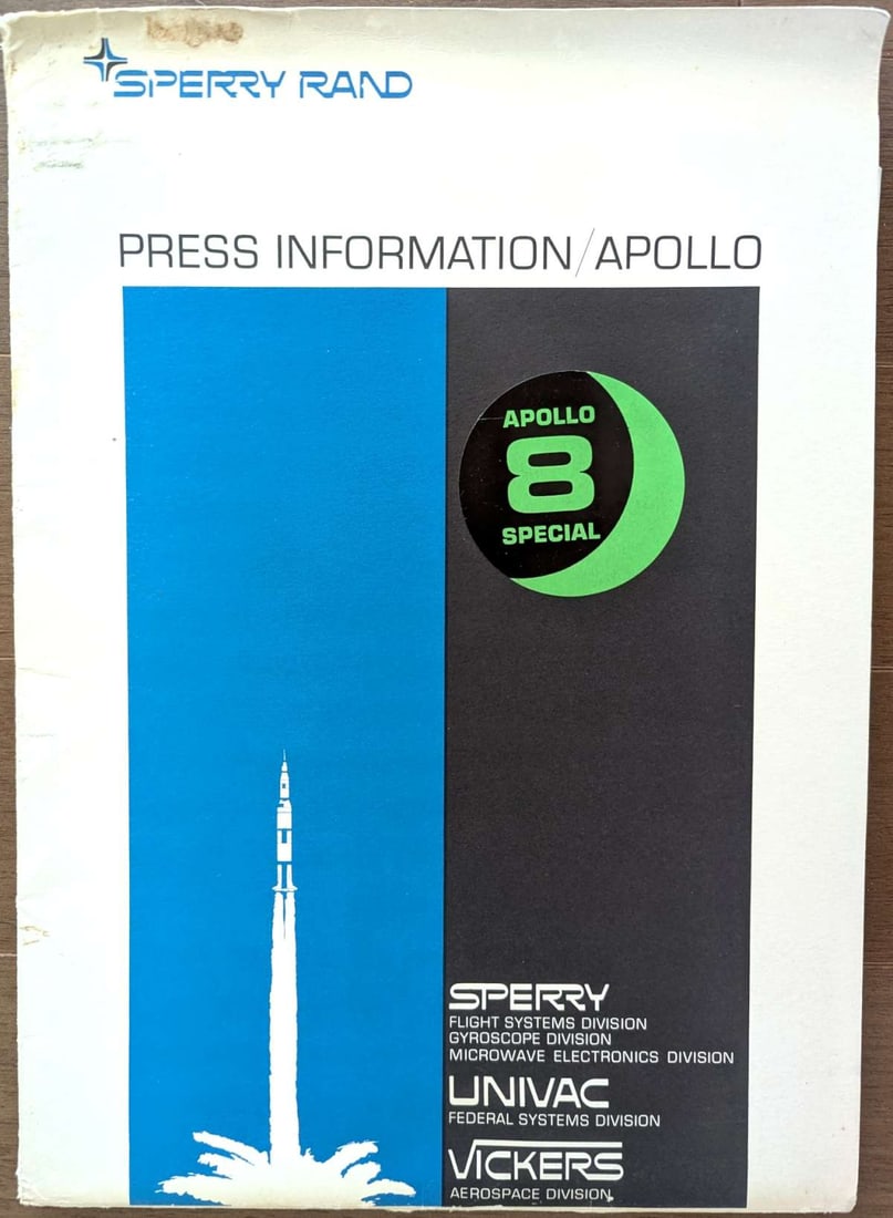 1968 space Apollo 8 Sperry Rand Univac press info folder (1 of 7)