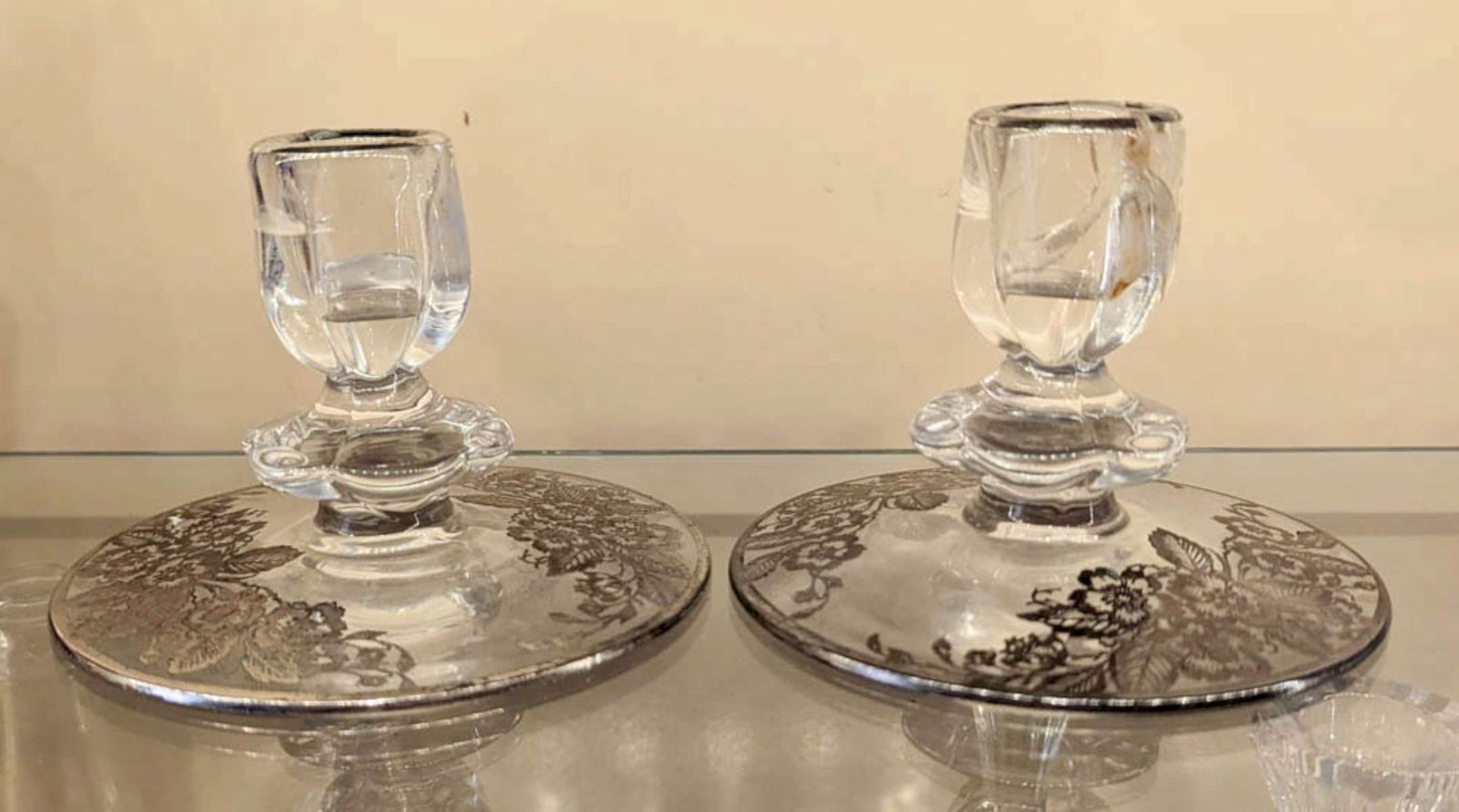 antique silver overlay glassware (1 of 6)