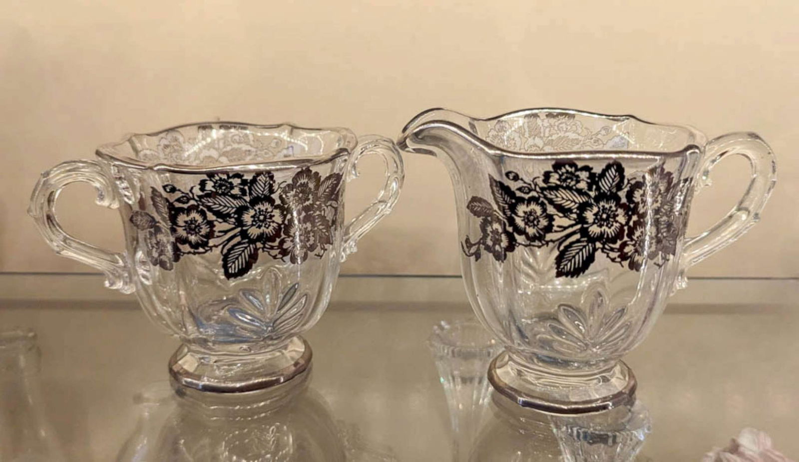 antique silver overlay glassware (1 of 4)
