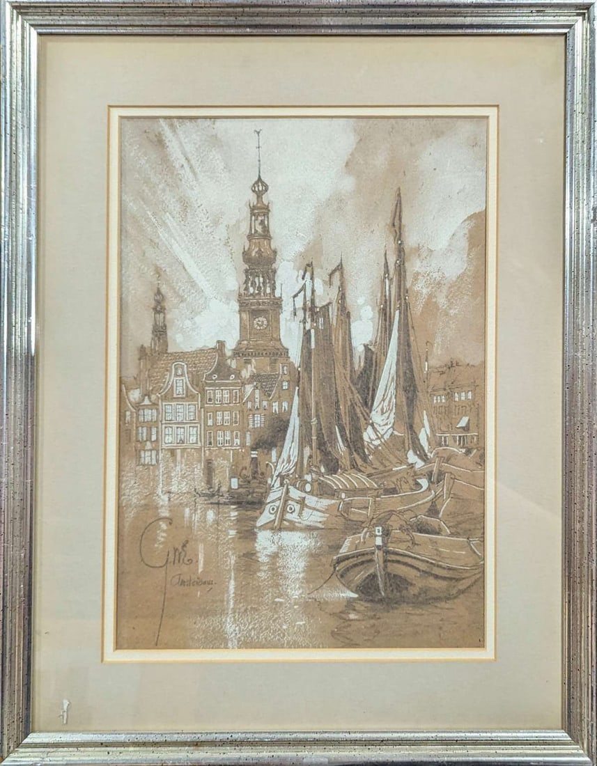 antique George Wharton Edwards Dutch painting (1 of 8)