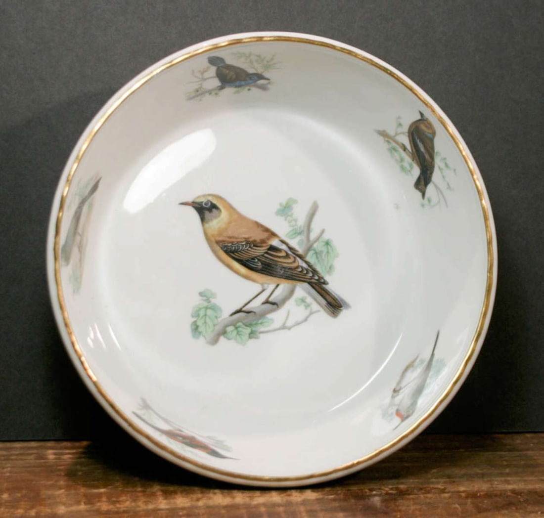 vintage French porcelain dish with bird design (1 of 10)