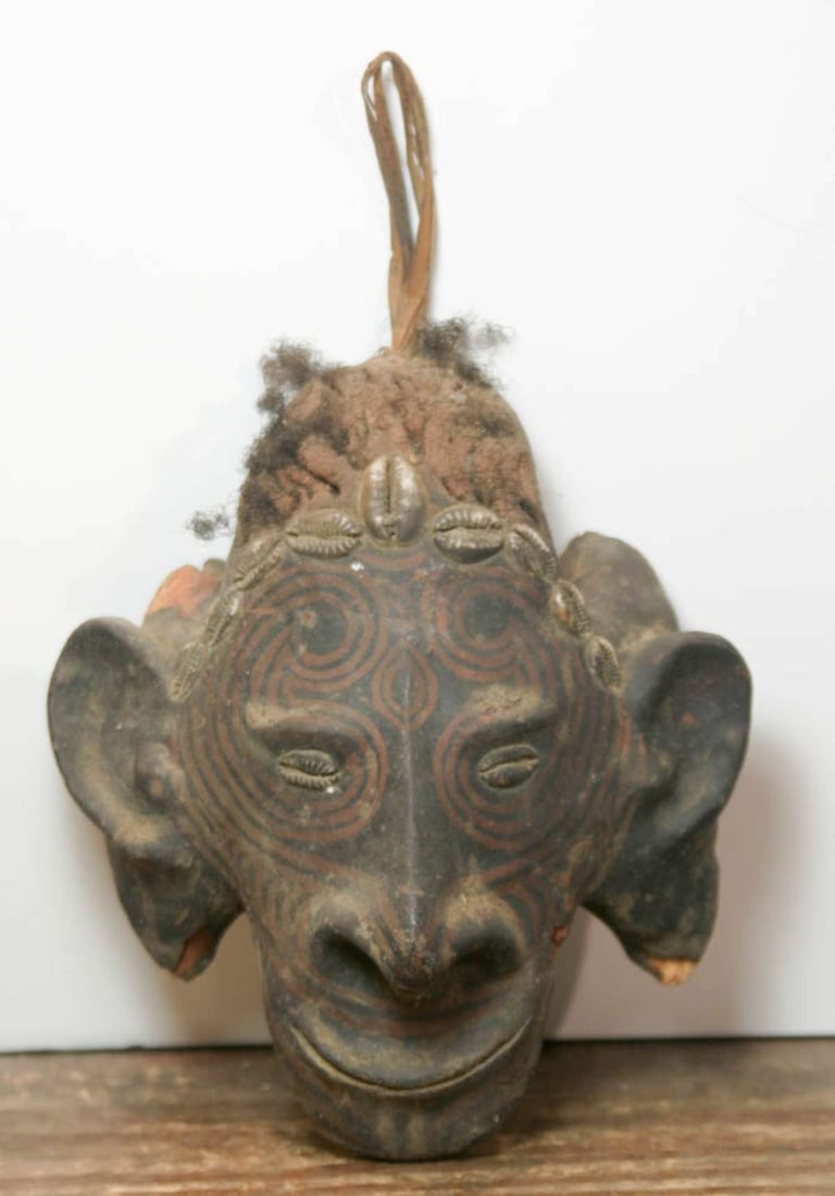 antique African carved wooden mask (1 of 8)