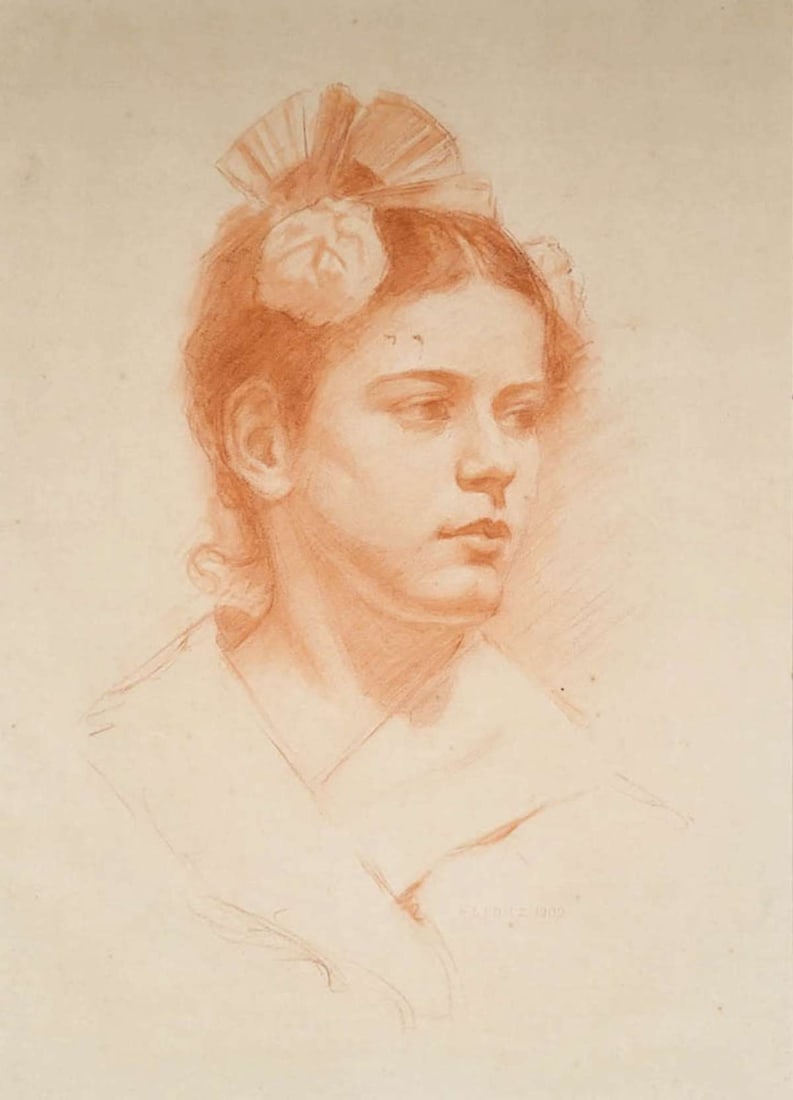 1902 H.E. Fritz portrait study of a young woman (1 of 7)