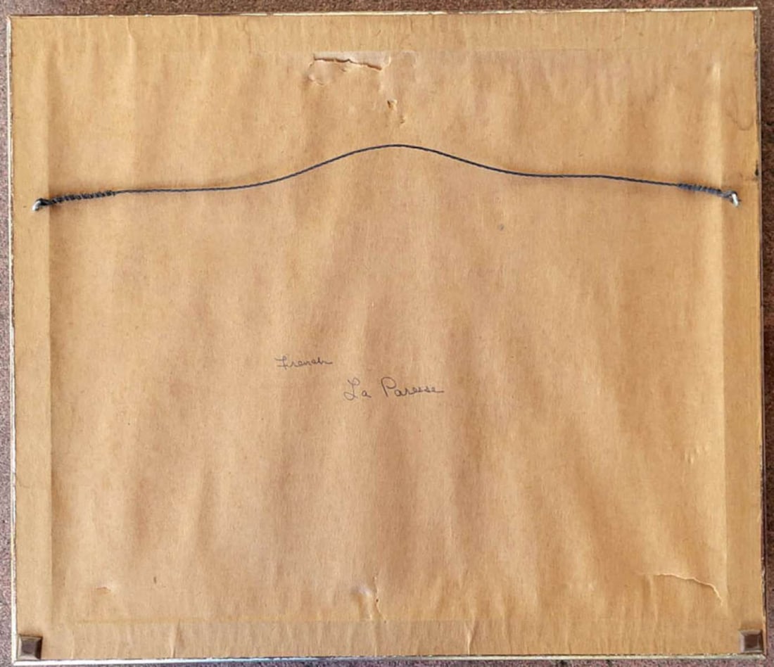 antique set of French engravings in frame - 15