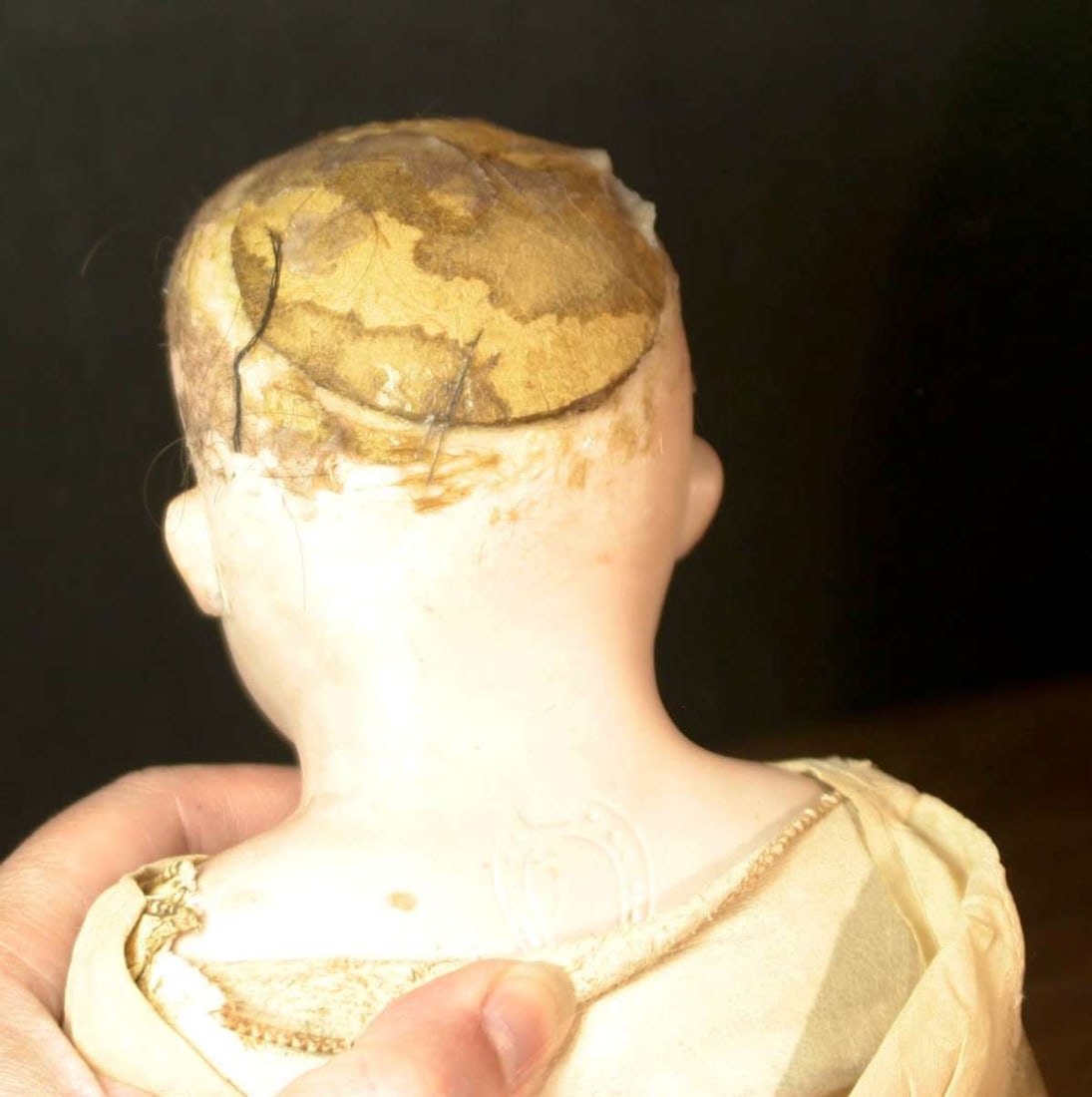 antique Heubach porcelain head girl doll - 13