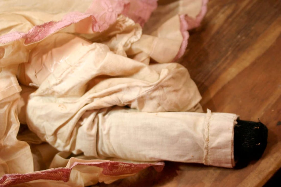 antique Heubach porcelain head girl doll - 16