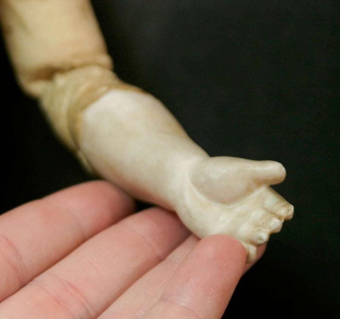 antique Heubach porcelain head girl doll - 7