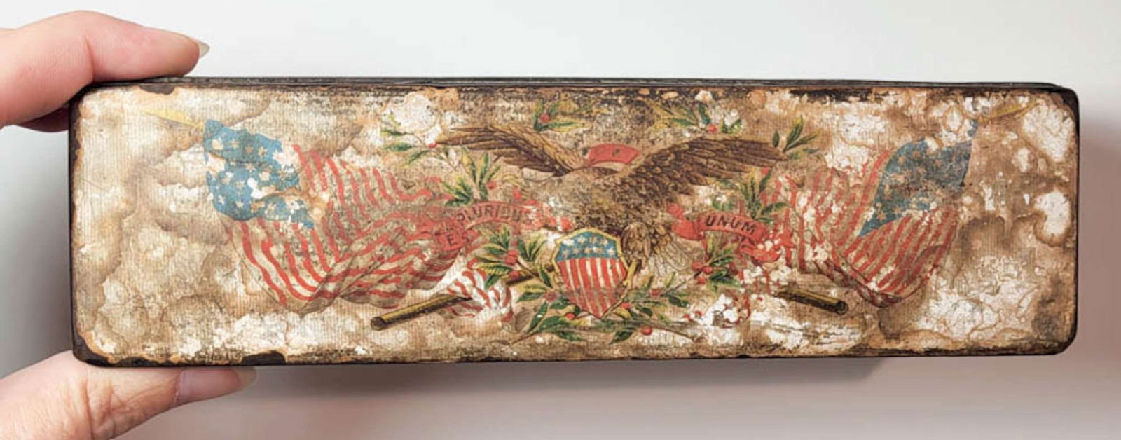 antique Civil War Era wooden box (1 of 13)