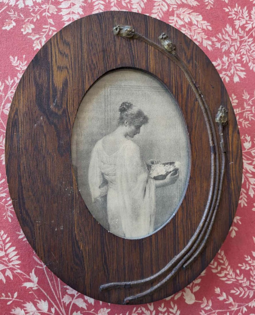 antique Art Nouveau frame with print (1 of 7)