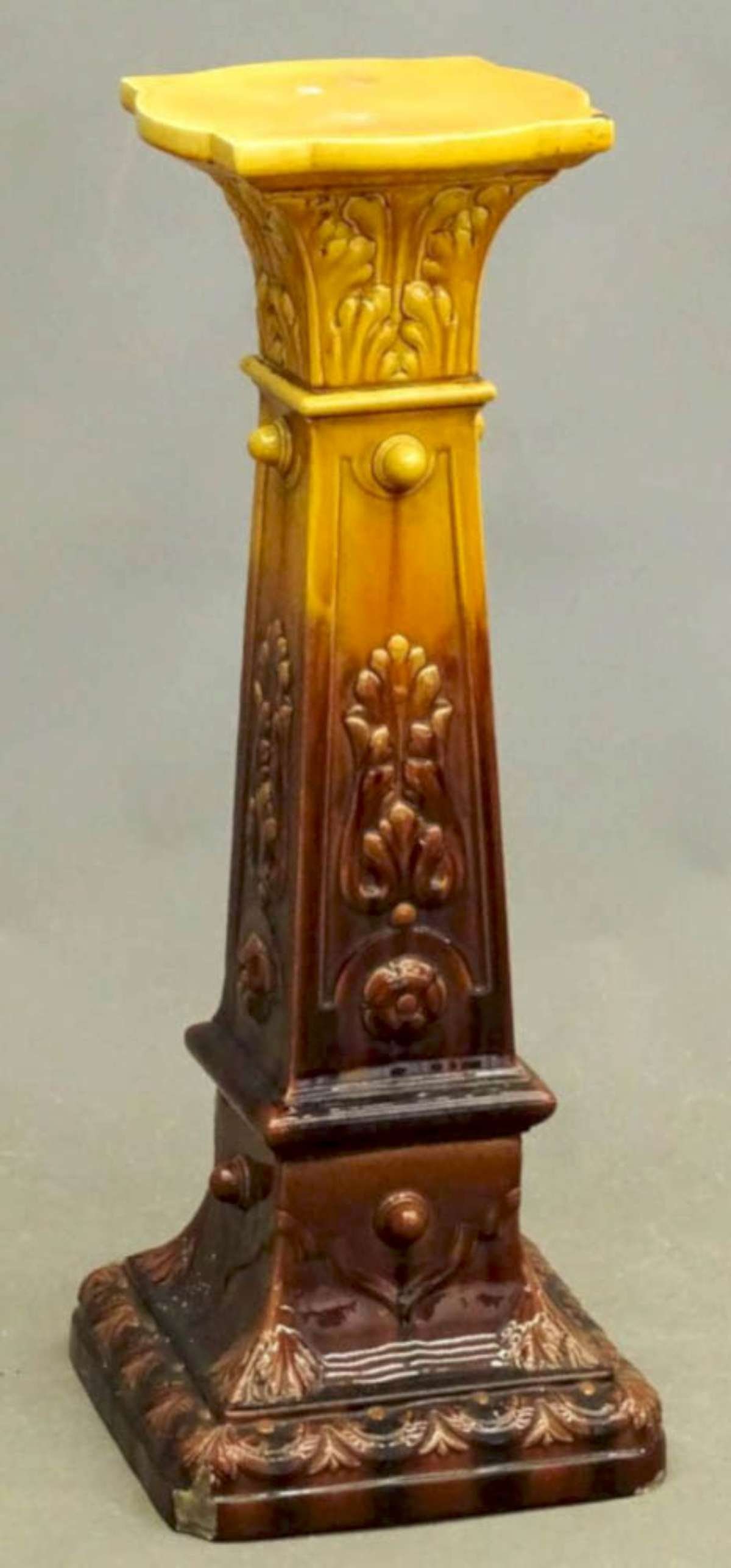 antique Majolica pottery jardiniere pedestal (1 of 5)