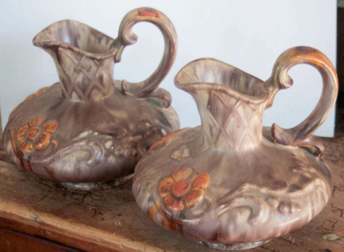 vintage pair of MCM handled pitchers (1 of 6)