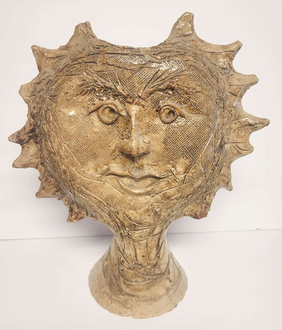 vintage Brutalist face jug vase (1 of 9)