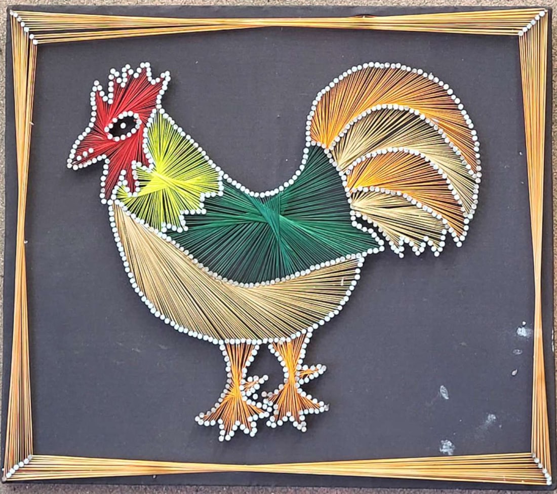 retro Folk Art nail design bird (1 of 6)