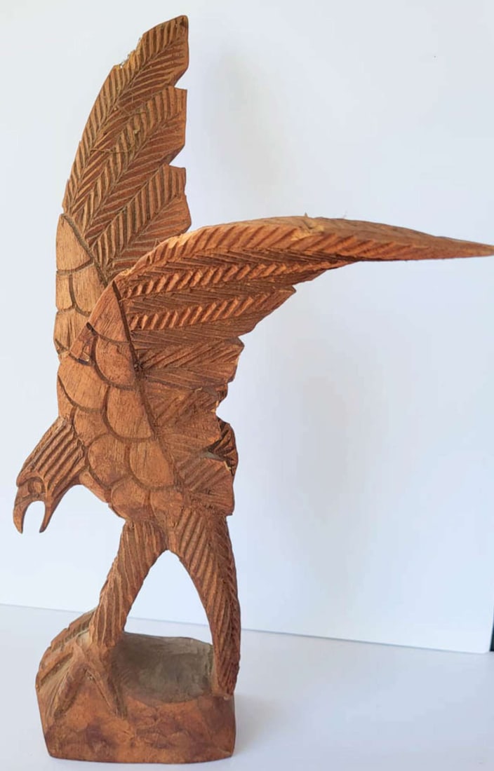 vintage carved wooden bird sculpture (1 of 12)