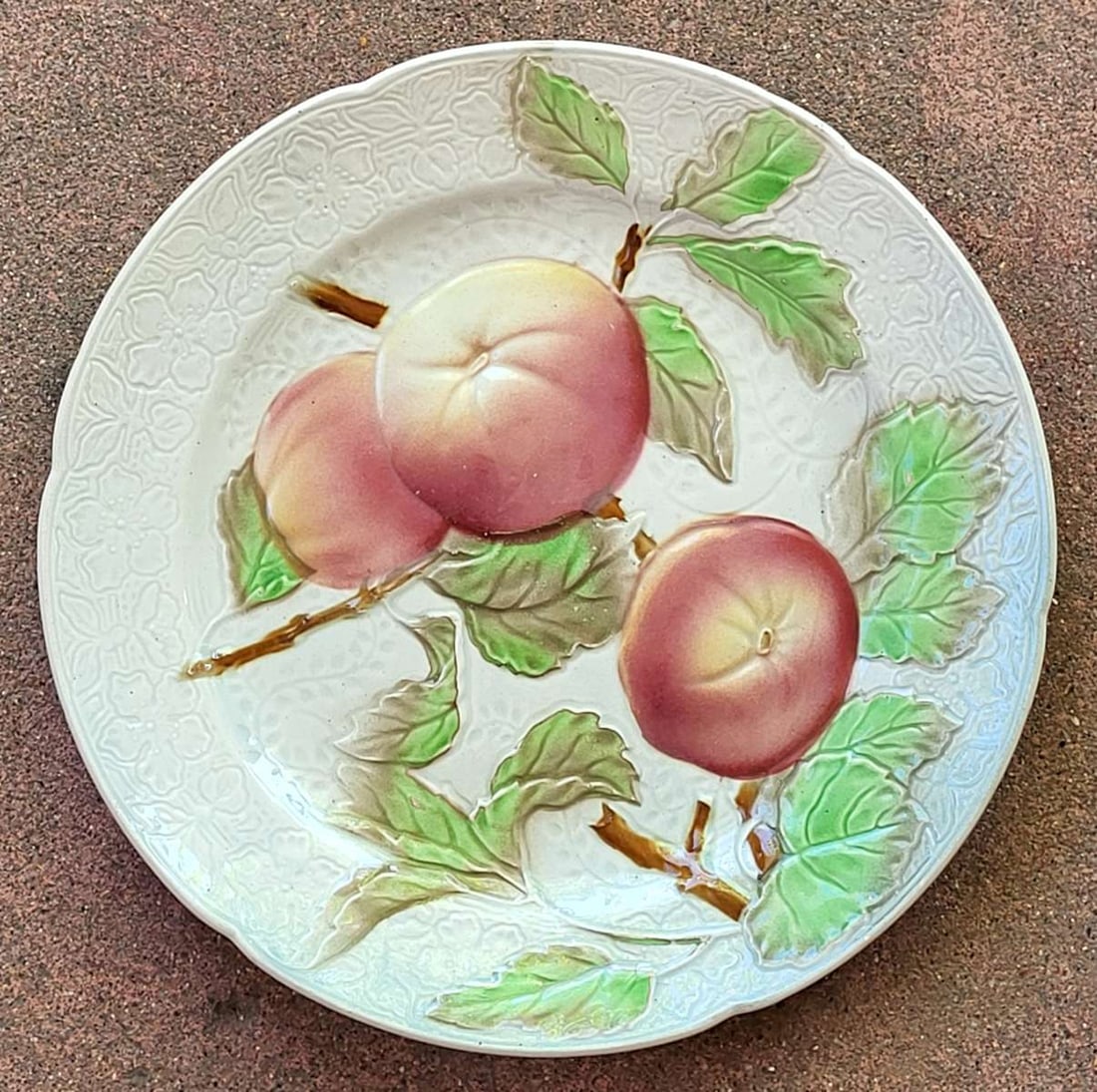 antique French Majolica fruit plate (1 of 5)