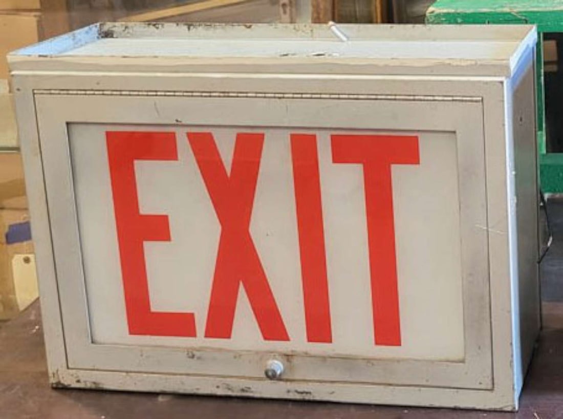 vintage exit light or store sign (1 of 5)