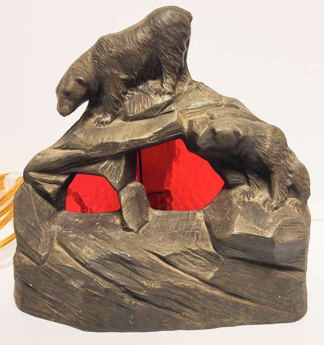 antique Art Deco figural animal table lamp (1 of 10)