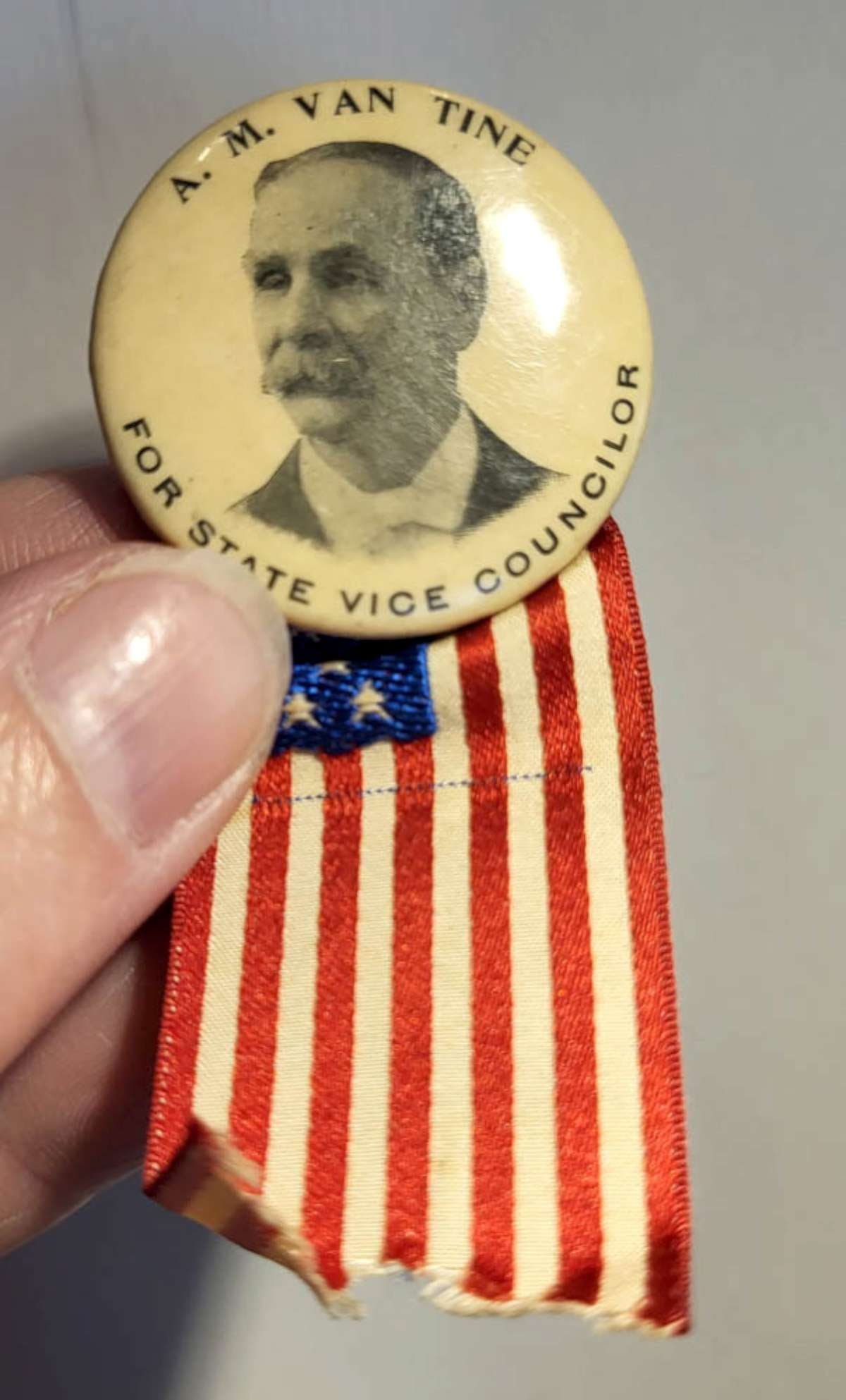 rare antique political button with ribbon (1 of 6)