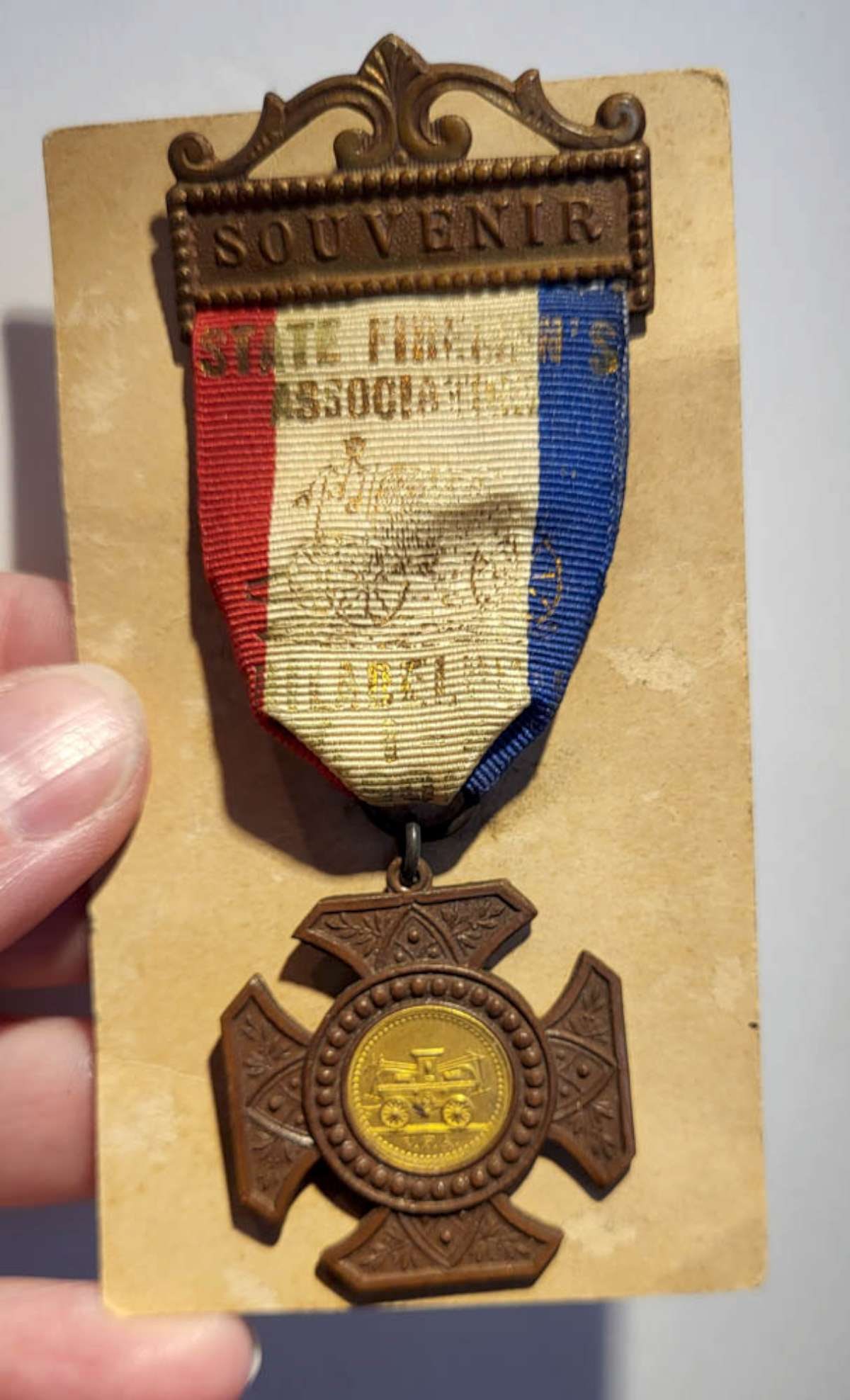 antique fireman badge or medal (1 of 5)