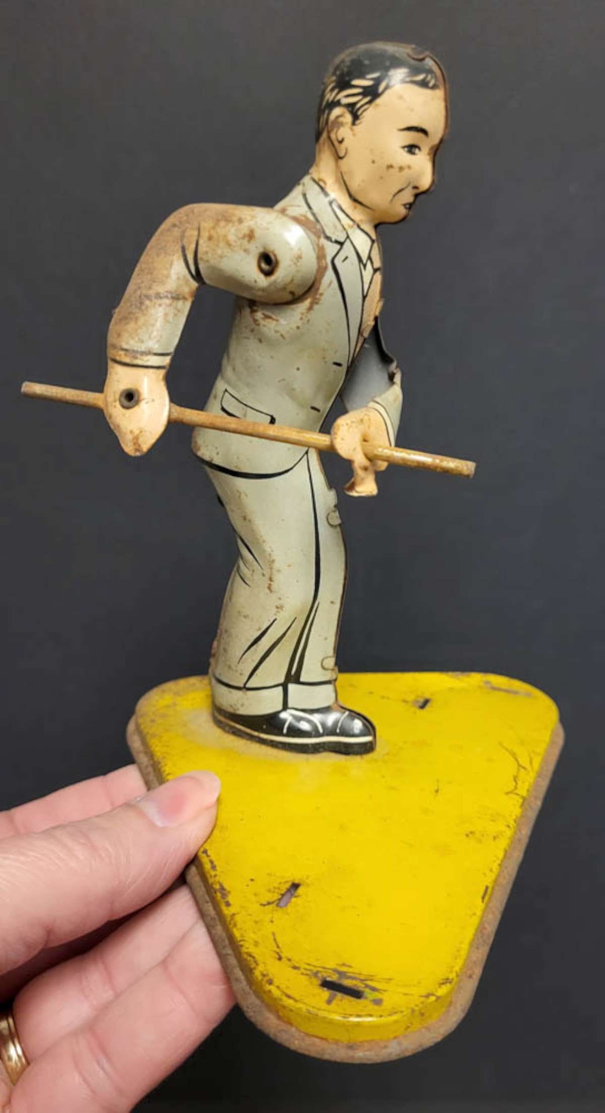 RARE vintage Ranger Steel player tin toy part - 2