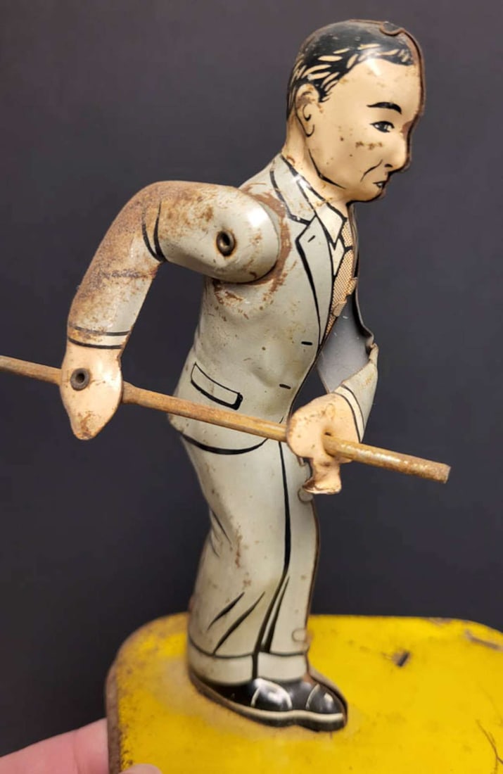 RARE vintage Ranger Steel player tin toy part - 3