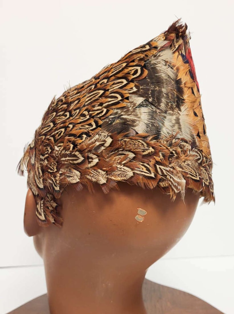 antique Flapper Era feather hat - 5