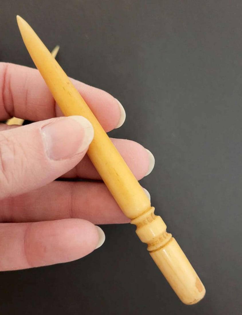 antique bone sewing implement tools - 4