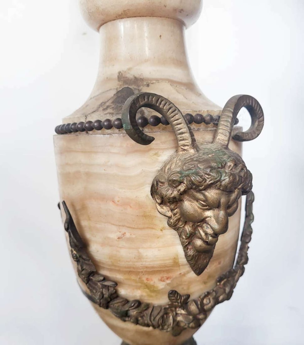 antique marble DEVIL design table lamp - 7