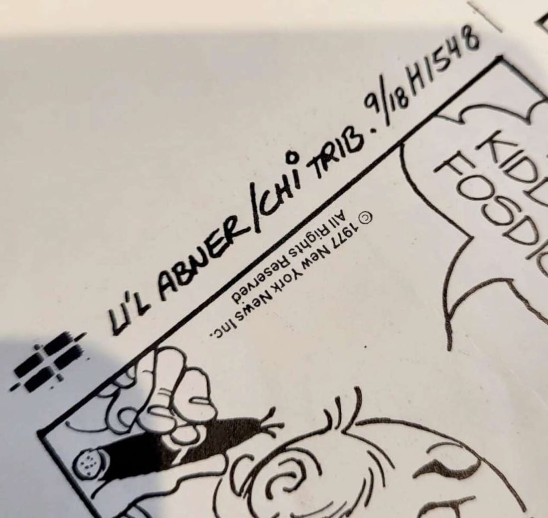 1977 Lil' Abner comic strip proof - 5