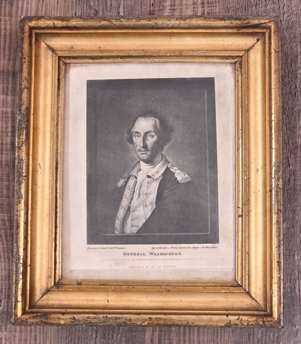 RARE antique engraving General Washington (1 of 9)