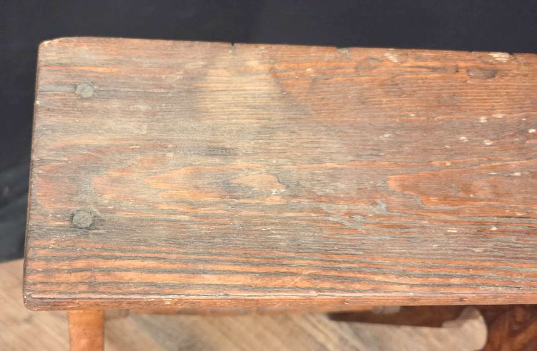 antique Regency library step stool - 5