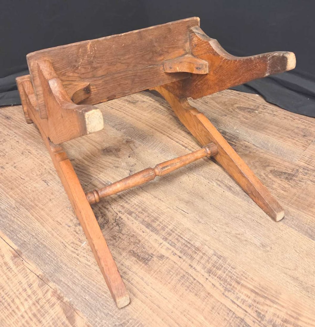 antique Regency library step stool - 7
