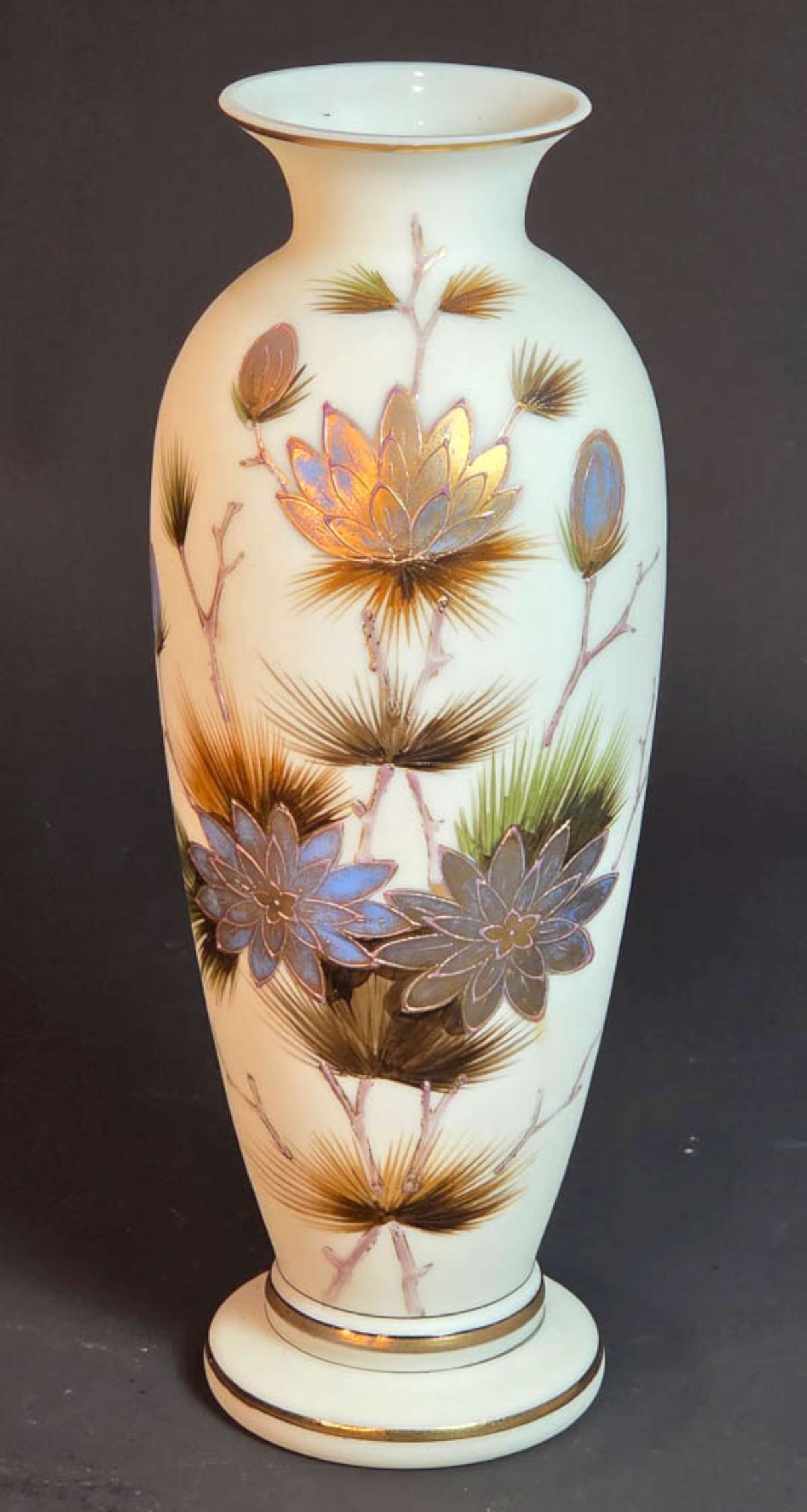 antique Bristol custard glass vase (1 of 9)