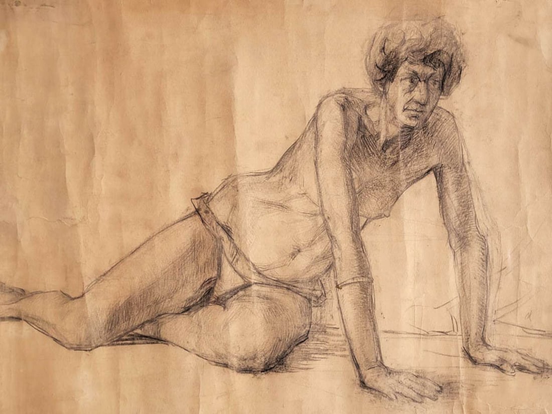 vintage nude drawing study - 2